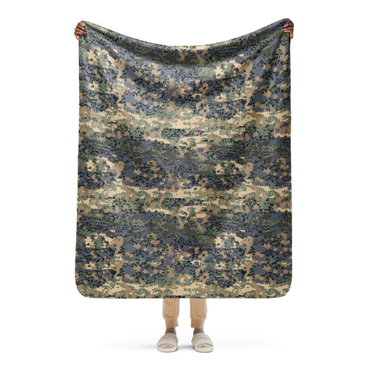 Austrian Tarnanzug CAMO Sherpa blanket - 50″×60″
