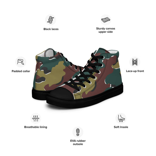 Belgian Jigsaw Autumn CAMO Mens high top canvas shoes High Top Canvas Shoes