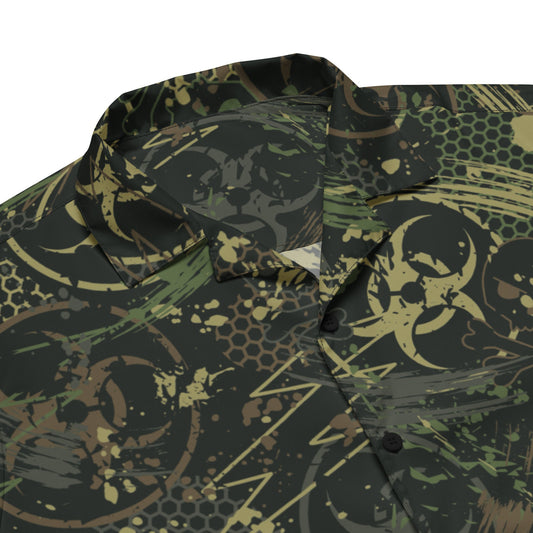 Biohazard Wasteland CAMO Unisex button shirt - Button Shirts