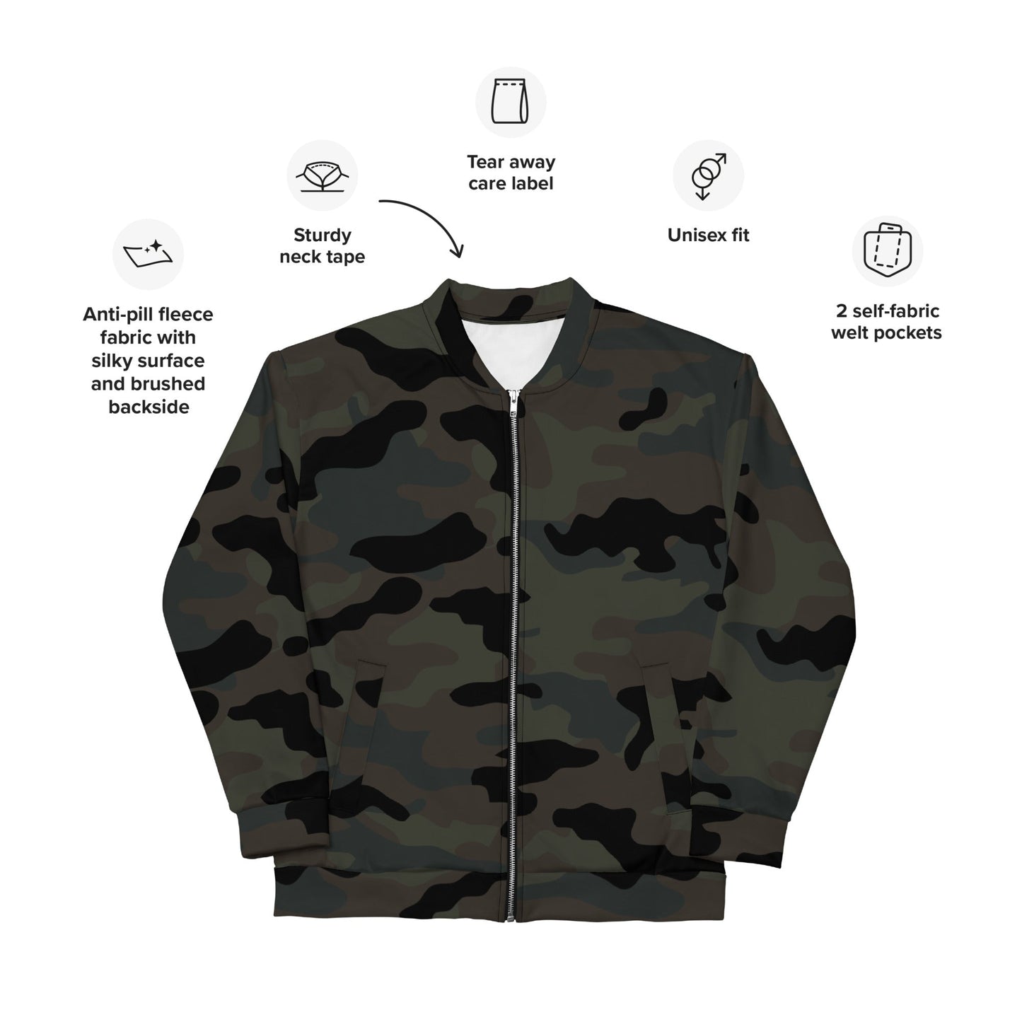 Black OPS Covert CAMO Unisex Bomber Jacket - Jackets