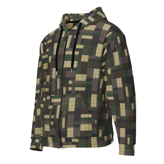 BRICKflauge Woodland CAMO Unisex zip hoodie - 2XS