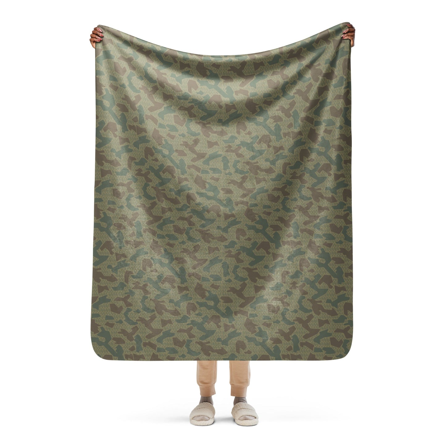 Bulgarian 1979 Splinter Airborne CAMO Sherpa Blanket - 50″×60″