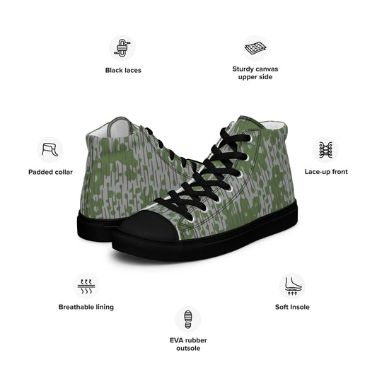 Bulgarian Frog Skin Zhabezhka Kozha CAMO Mens high top canvas shoes - High Top Canvas Shoes