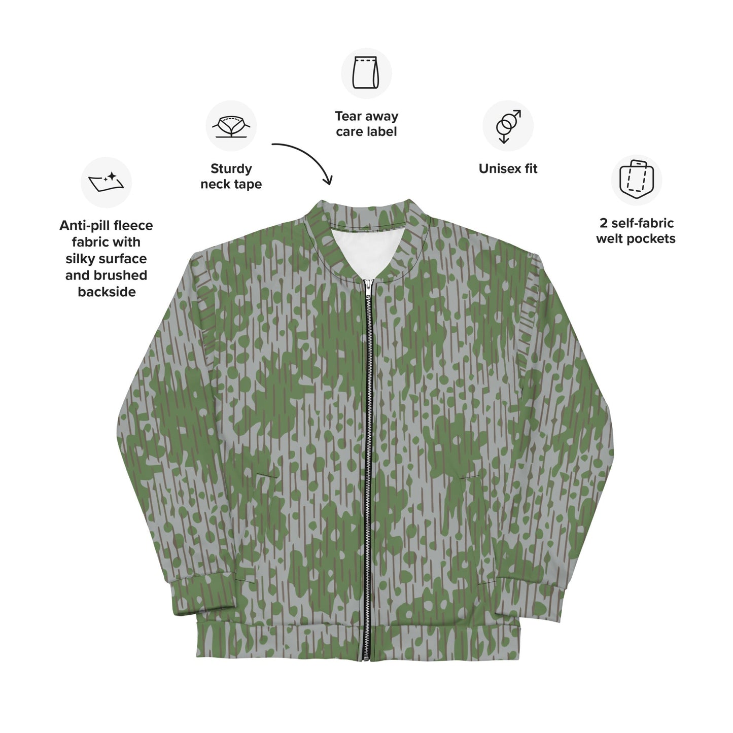 Bulgarian Frog Skin Zhabezhka Kozha CAMO Unisex Bomber Jacket - Jackets