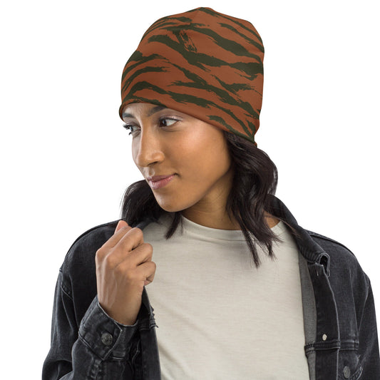 Burkina Faso Tiger Stripe Orange CAMO Beanie - Beanies