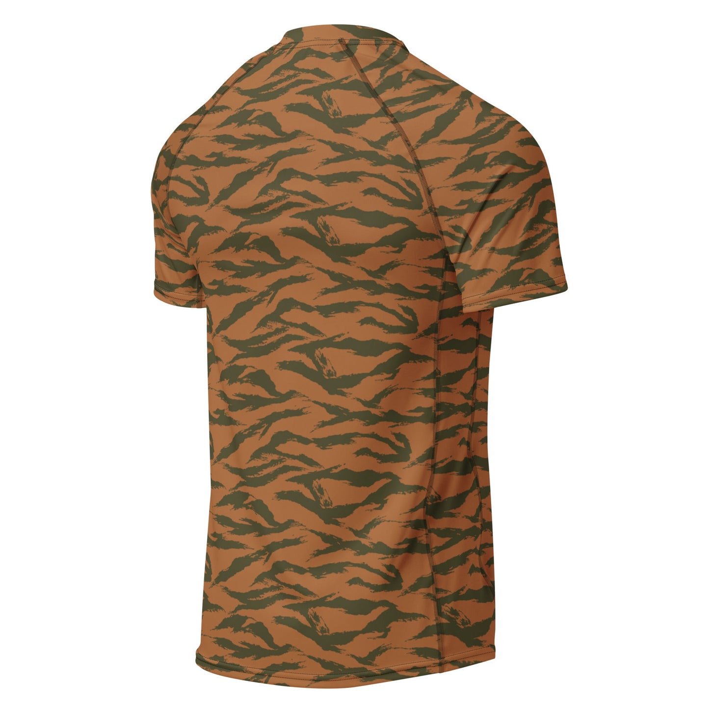 Burkina Faso Tiger Stripe Orange CAMO Mens Short-Sleeve Rash Guard - Short-sleeve Guards