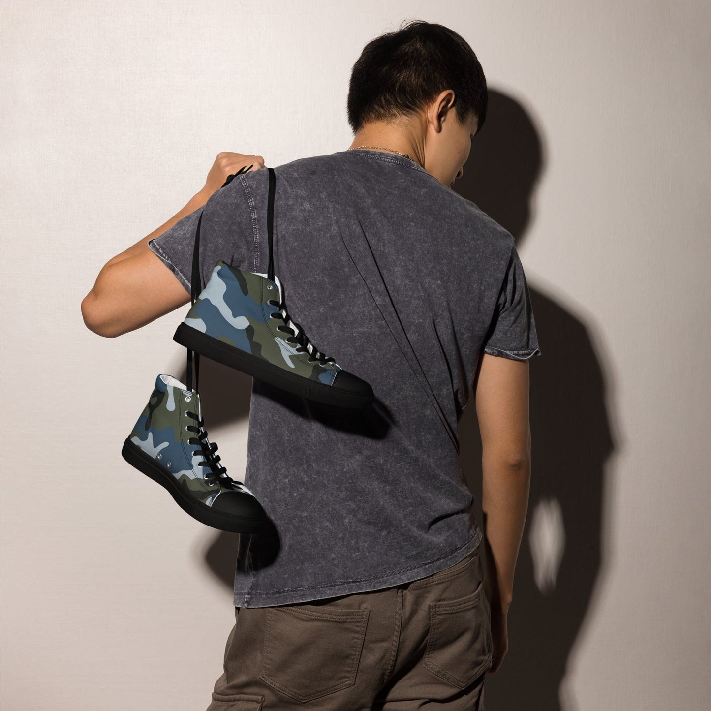 Chinese Type 87 Ocean CAMO Mens High-Top Canvas Shoes