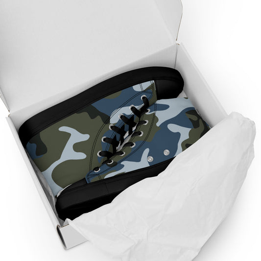 Chinese Type 87 Ocean CAMO Mens High-Top Canvas Shoes