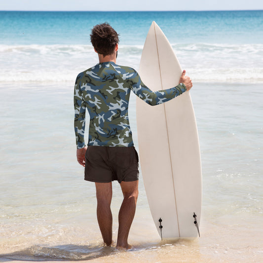 Chinese Type 87 Ocean CAMO Mens Long-Sleeve Rash Guard