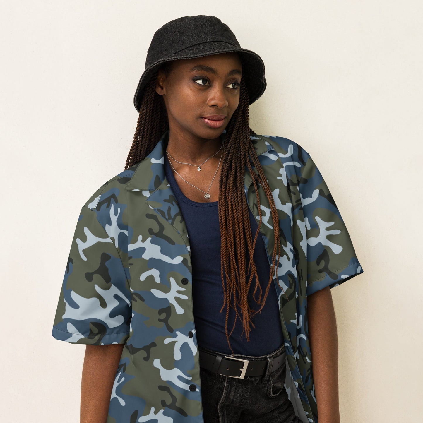 Chinese Type 87 Ocean CAMO Unisex Short-Sleeve Button Shirt