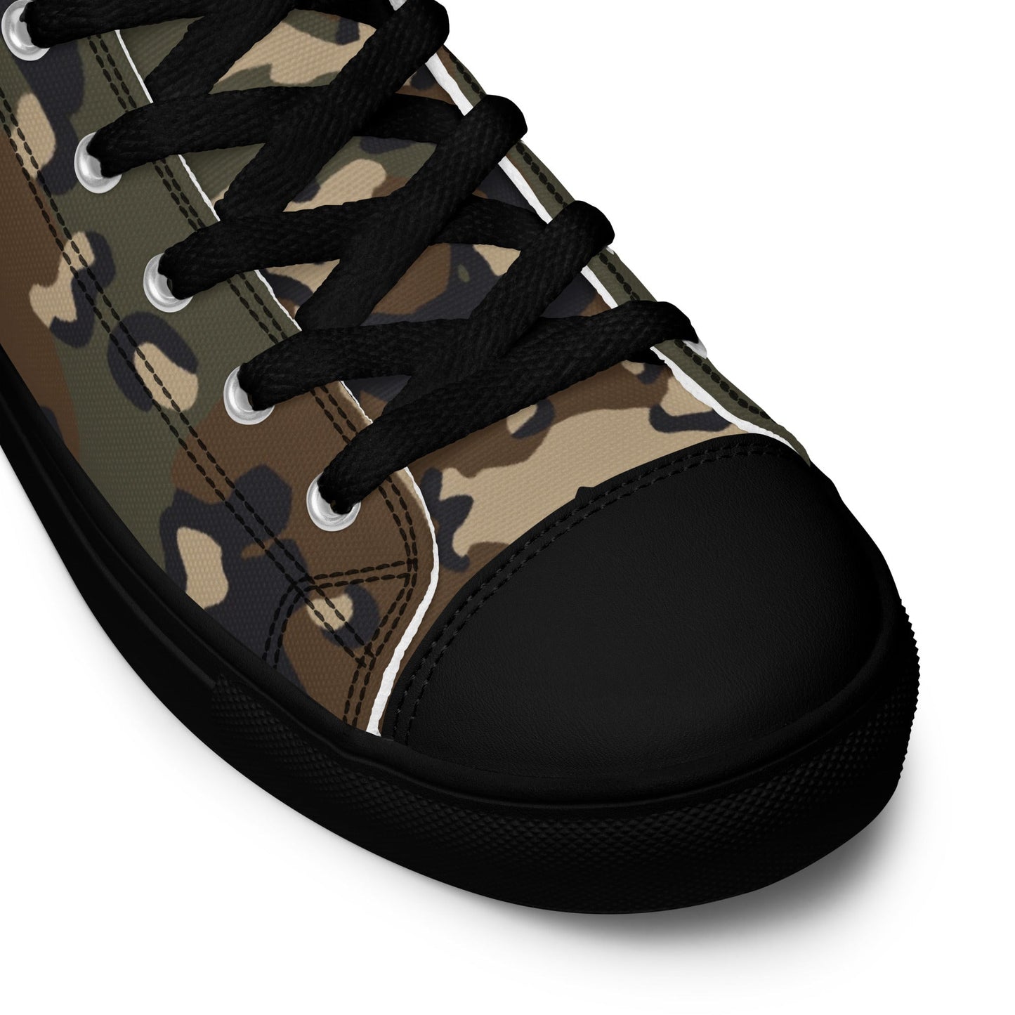 Chocolate Chip Woodland CAMO Mens high top canvas shoes - High Top Canvas Shoes