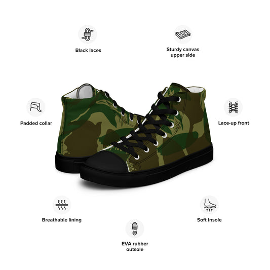 Congo Brushstroke CAMO Mens high top canvas shoes - High Top Canvas Shoes