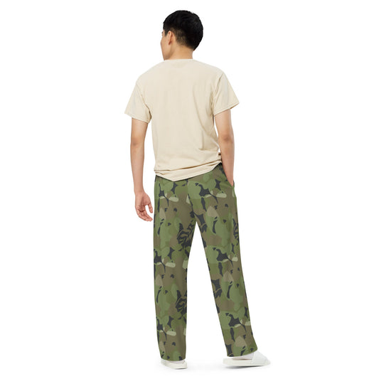 Cuban Elm Leaf Special Troops CAMO unisex wide leg pants Wide Pants