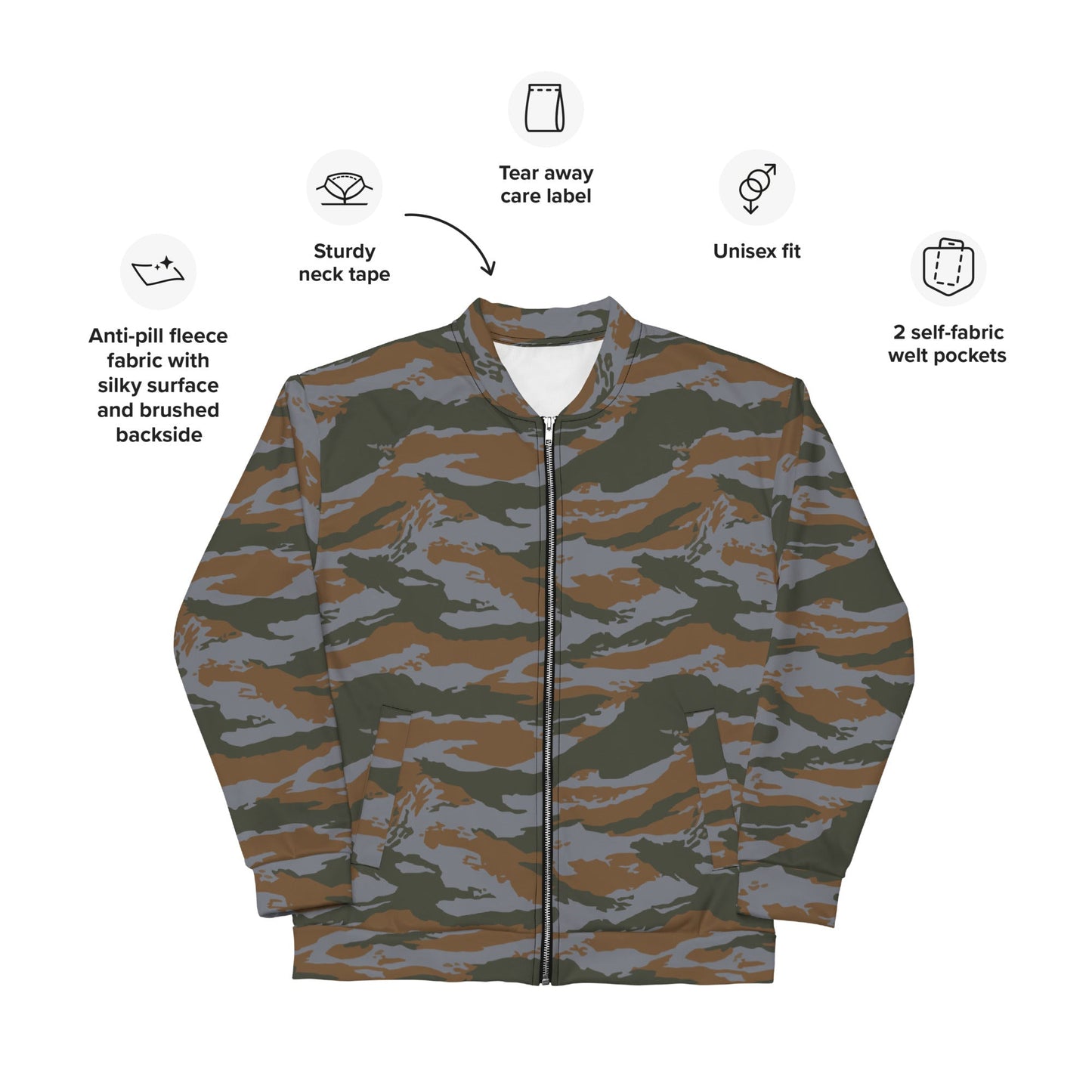 Cuban Lizard CAMO Unisex Bomber Jacket - Jackets