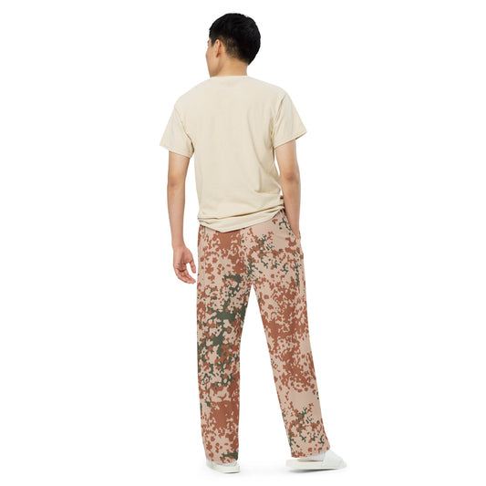 Danish Flecktarn Desert CAMO unisex wide-leg pants - Wide-leg Pants