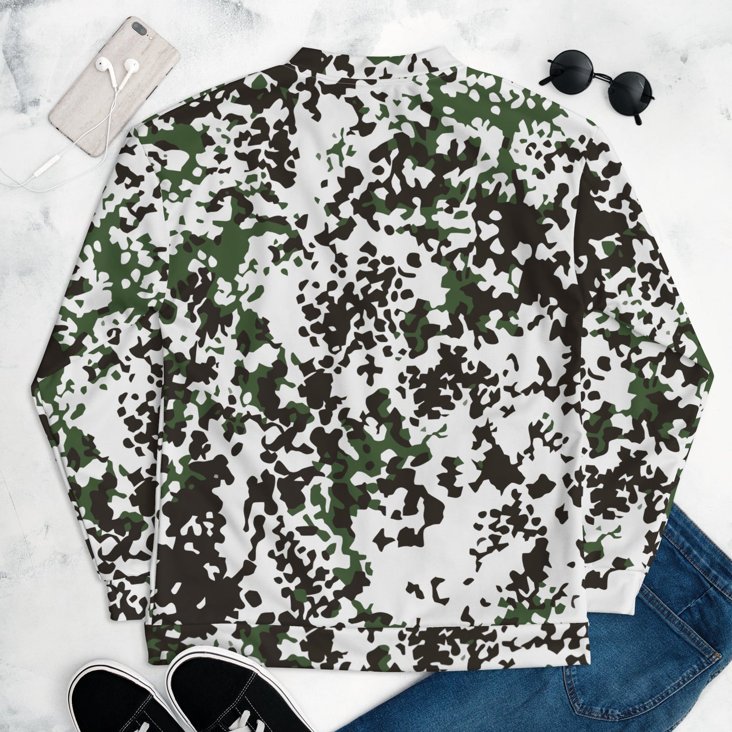 Danish Flecktarn Snow CAMO Unisex Bomber Jacket - Jackets