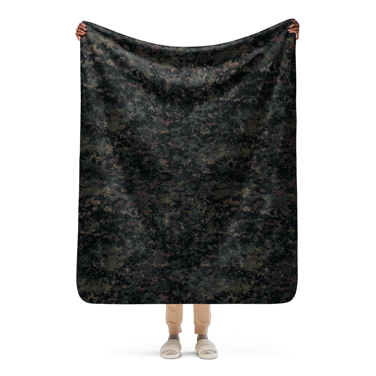 Digital Black Night Rust CAMO Sherpa blanket - 50″×60″ - Blanket