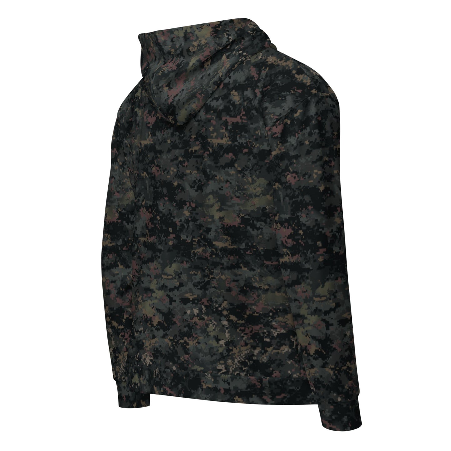 Digital Black Night Rust CAMO Unisex Zip Hoodie