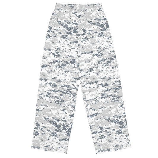 Digital Snow CAMO unisex wide leg pants Wide Pants