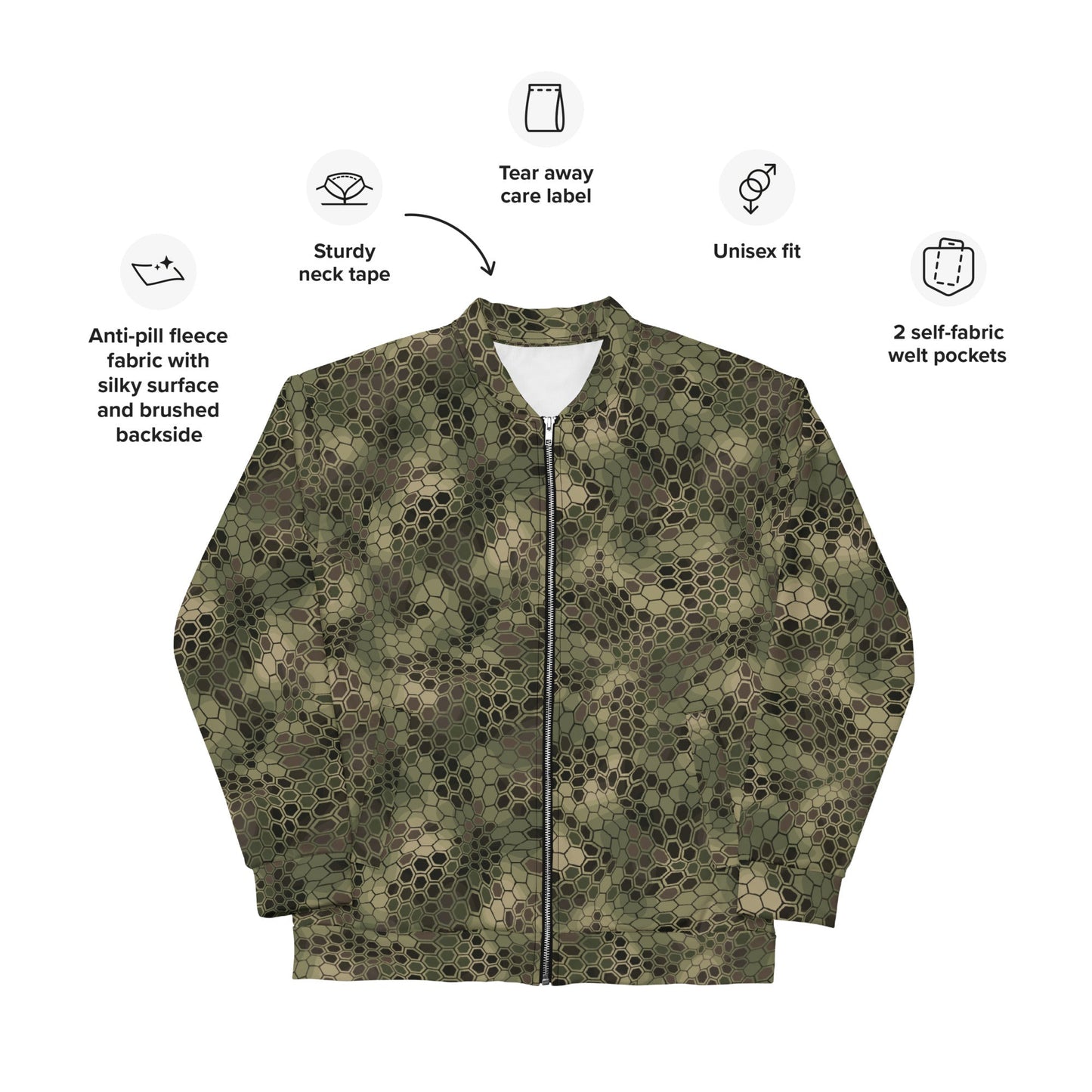 Dragon Skin Multi-terrain CAMO Unisex Bomber Jacket - Jackets