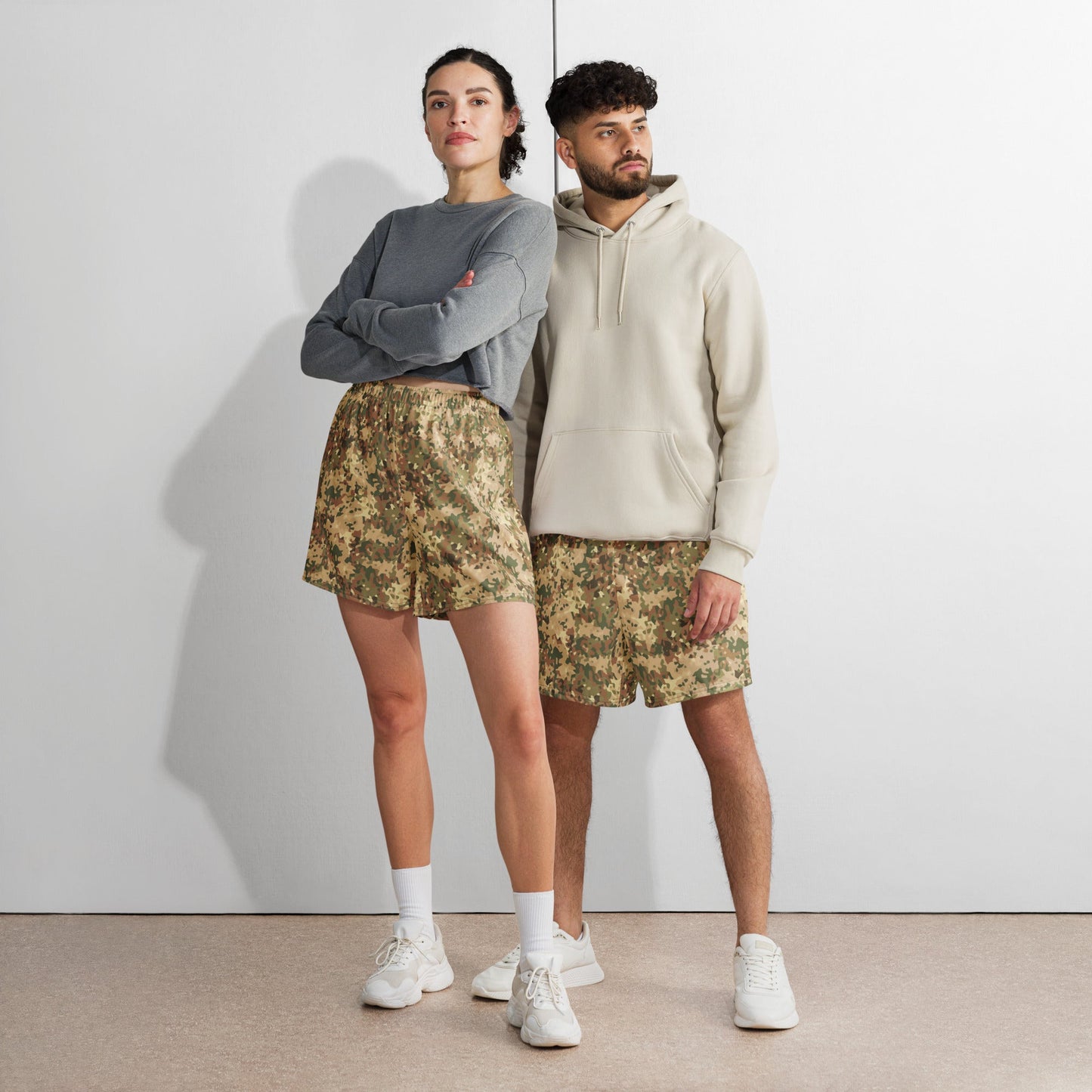 Dutch Fractal Tan CAMO Unisex Athletic Long Shorts