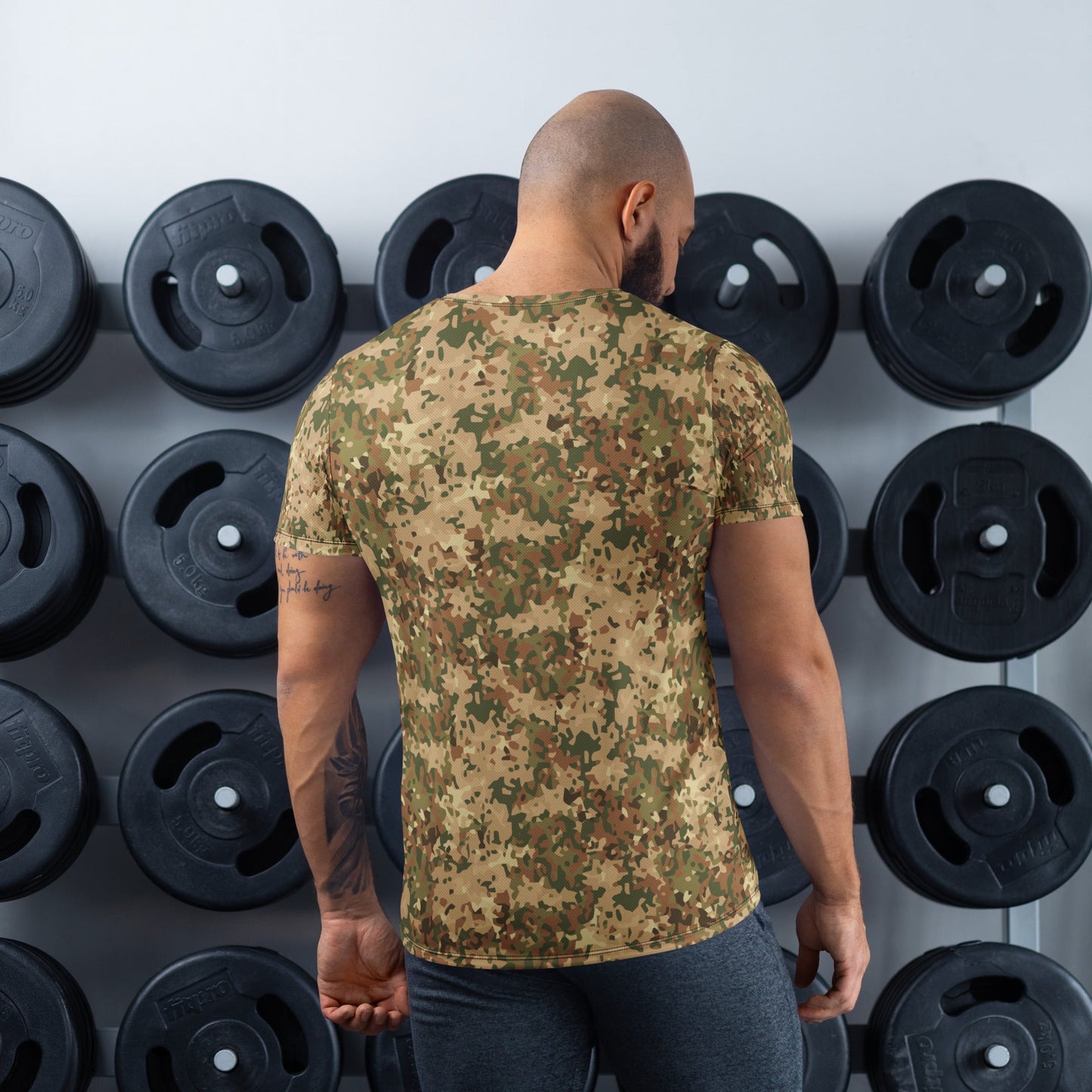 Dutch Fractal Tan CAMO Mens Athletic T-shirt - T-Shirts