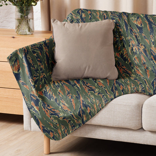 Equador Tiger Stripe Orange CAMO Sherpa Blanket