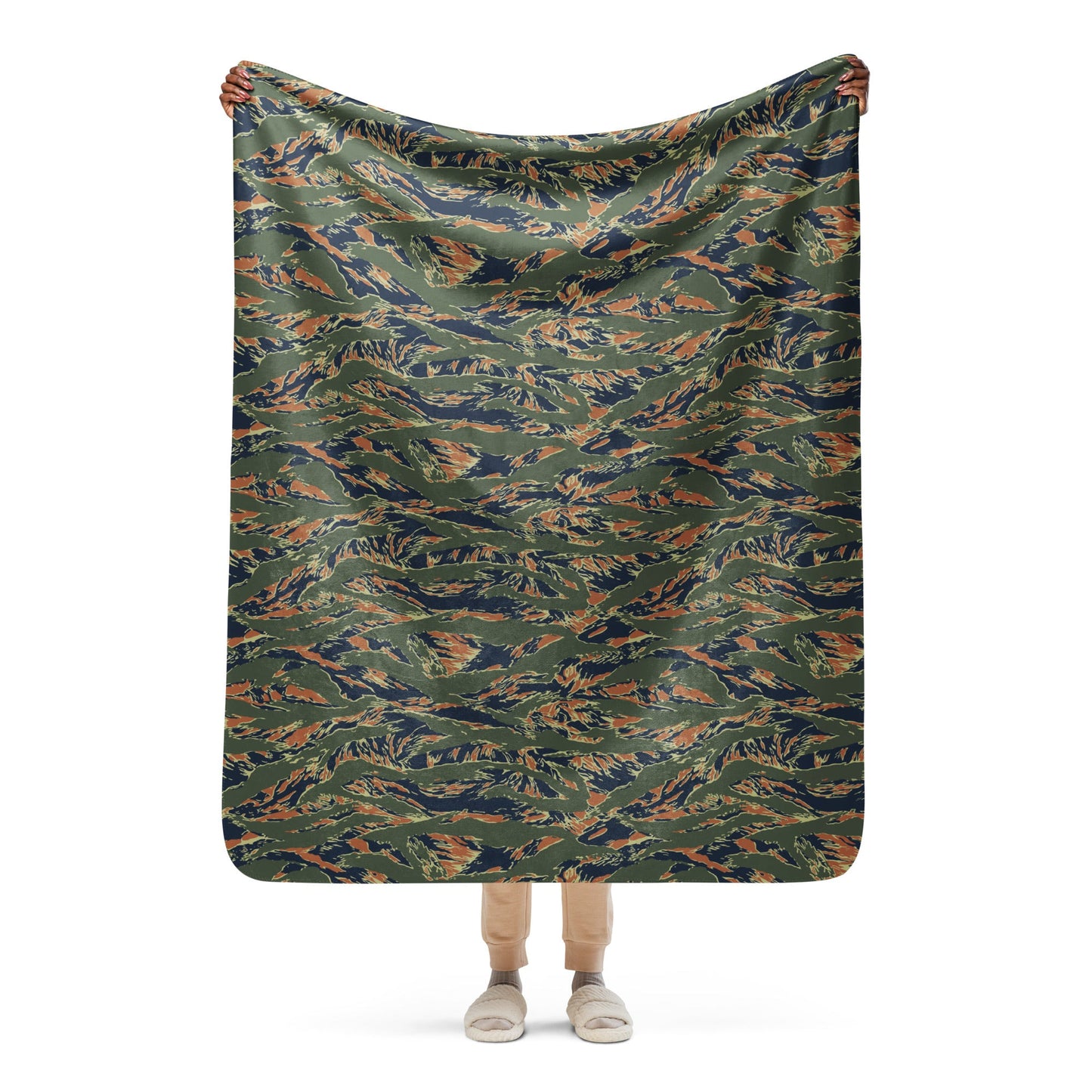 Equador Tiger Stripe Orange CAMO Sherpa Blanket - 50″×60″