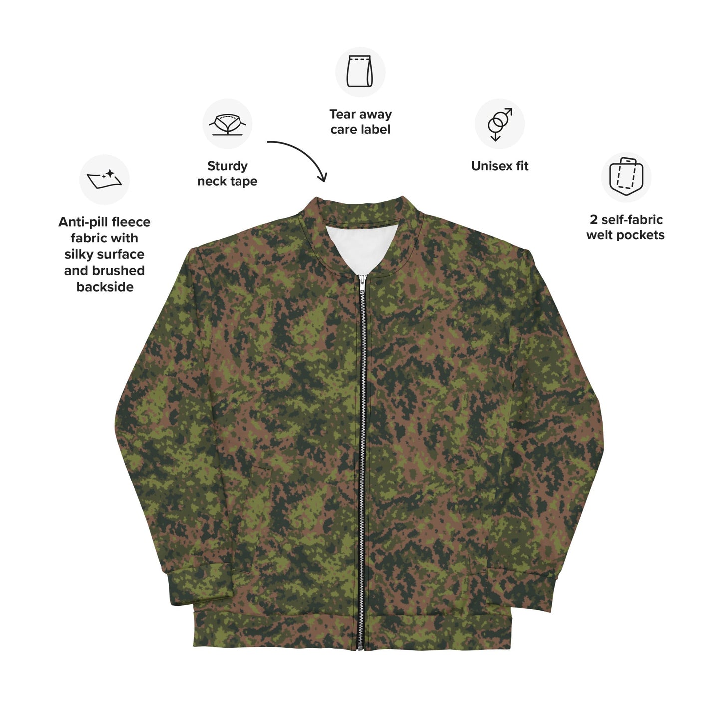Finnish M05 Maastokuvio CAMO Unisex Bomber Jacket - Jackets