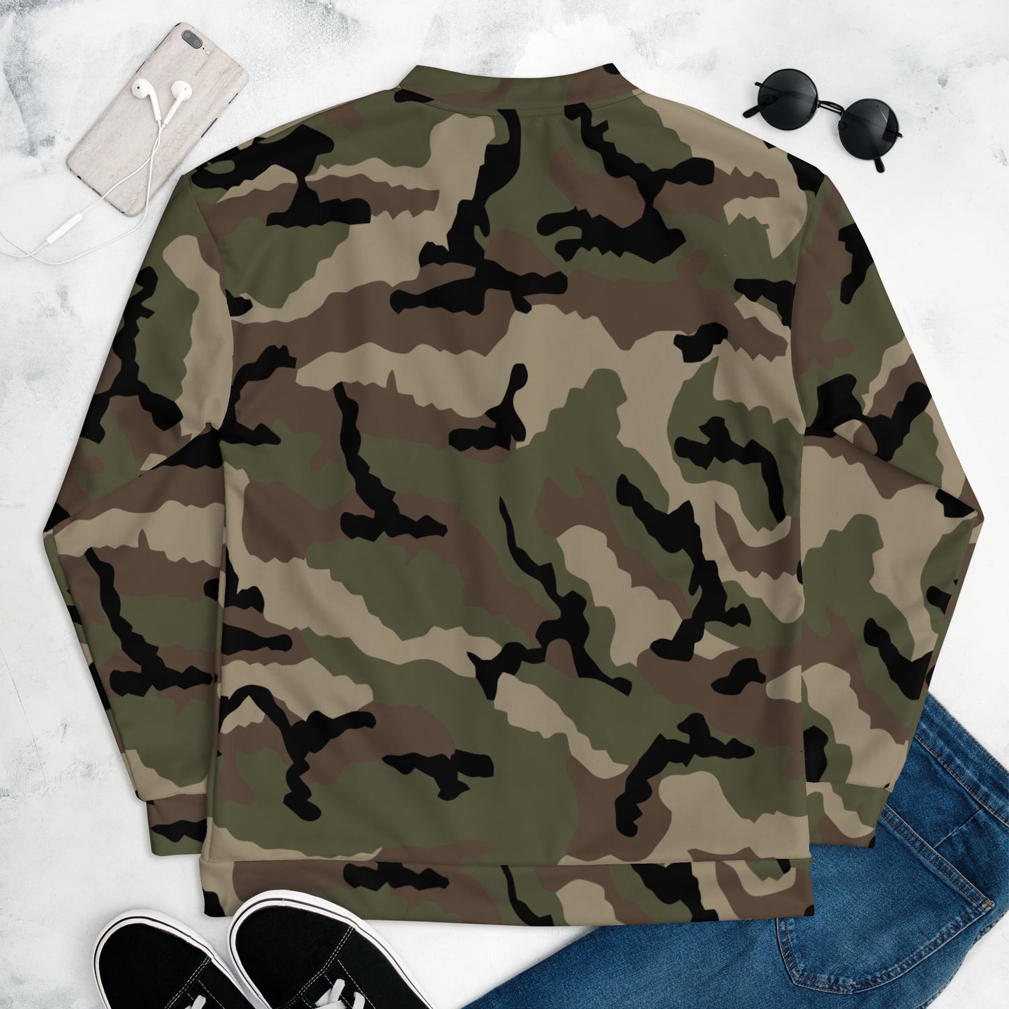 French CCE Woodland CAMO Unisex Bomber Jacket - Jackets