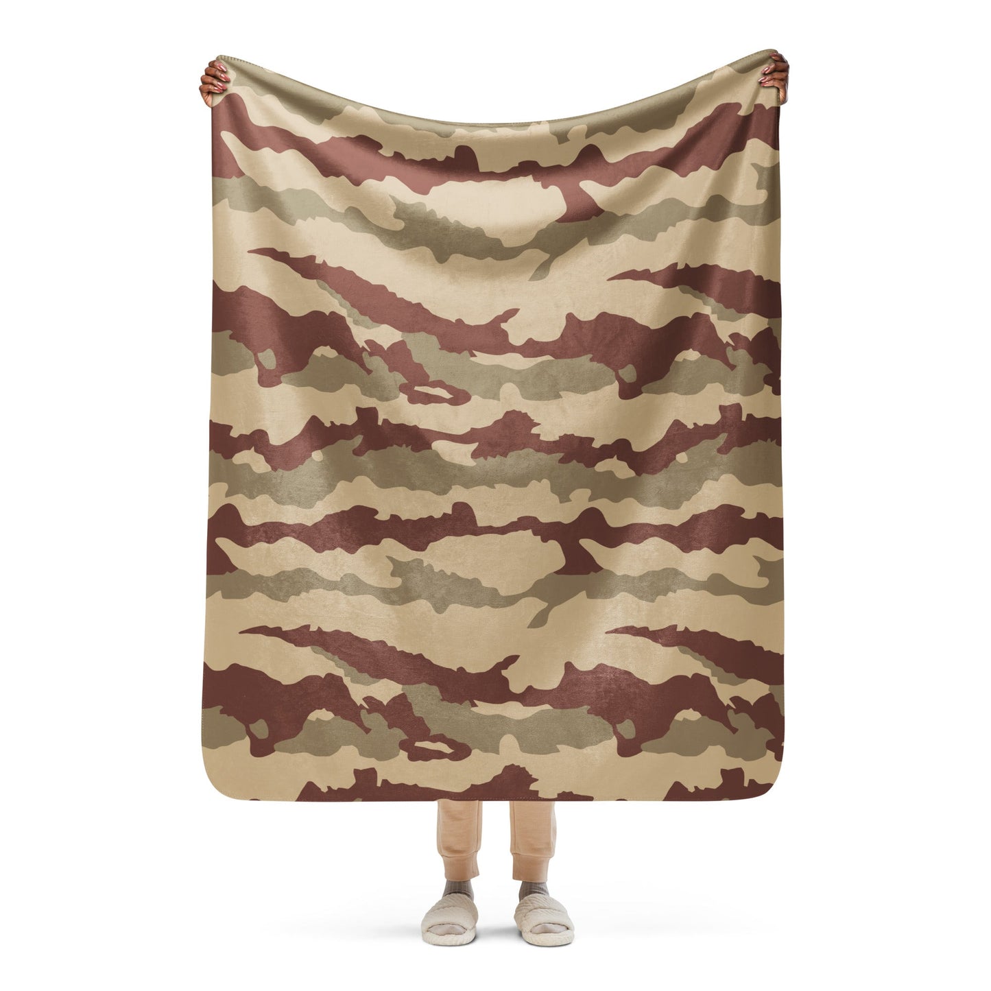 French Daguet Desert CAMO Sherpa blanket - 50″×60″ - Blankets