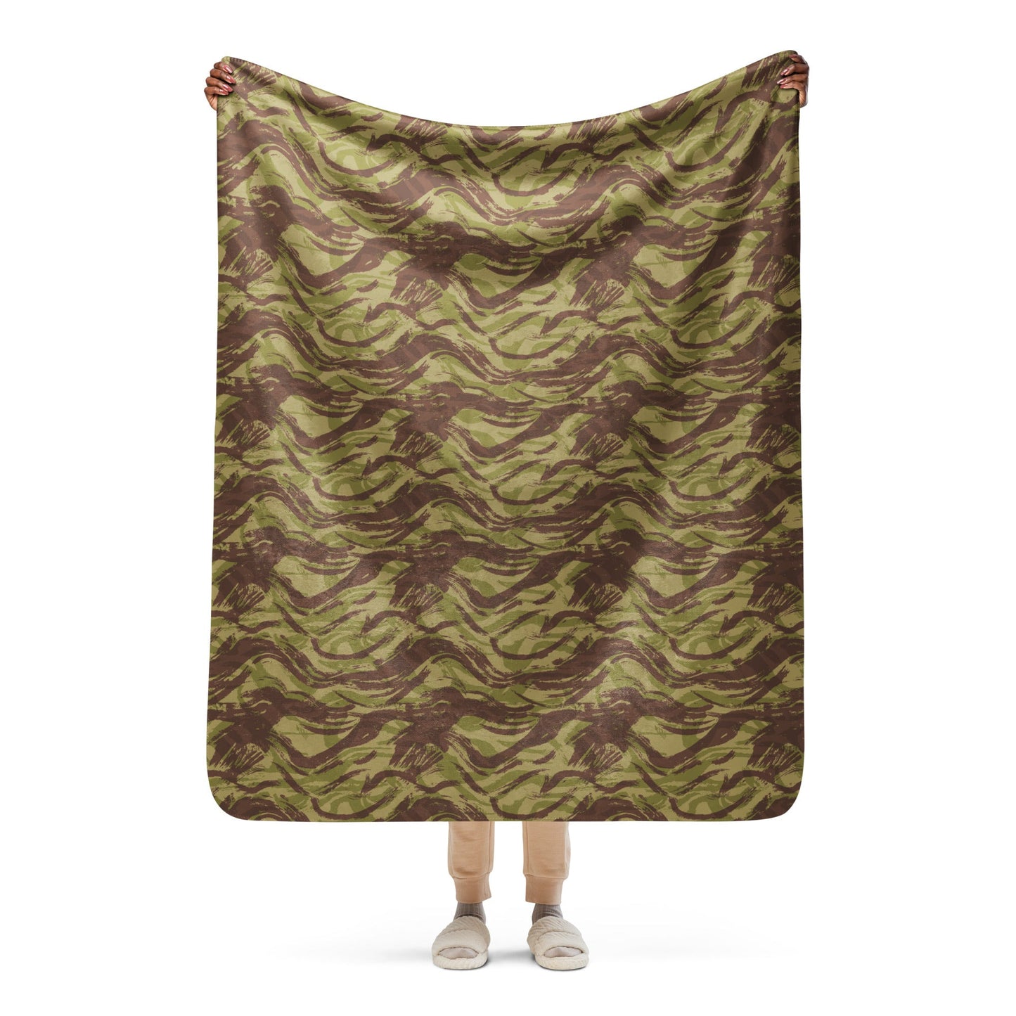 French Lizard C1 All Arms Uniform CAMO Sherpa blanket - 50″×60″ - Blankets