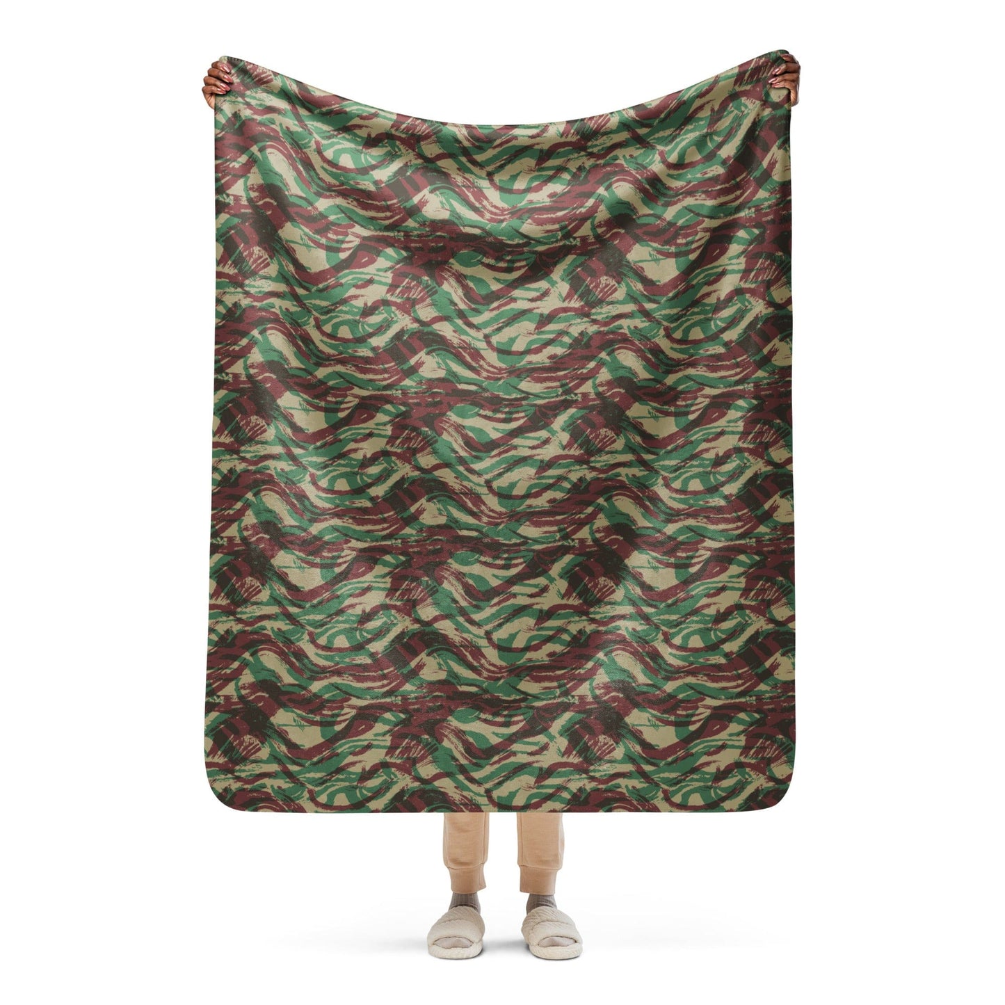 French Lizard D Algerian War CAMO Sherpa blanket - 50″×60″ - Blankets