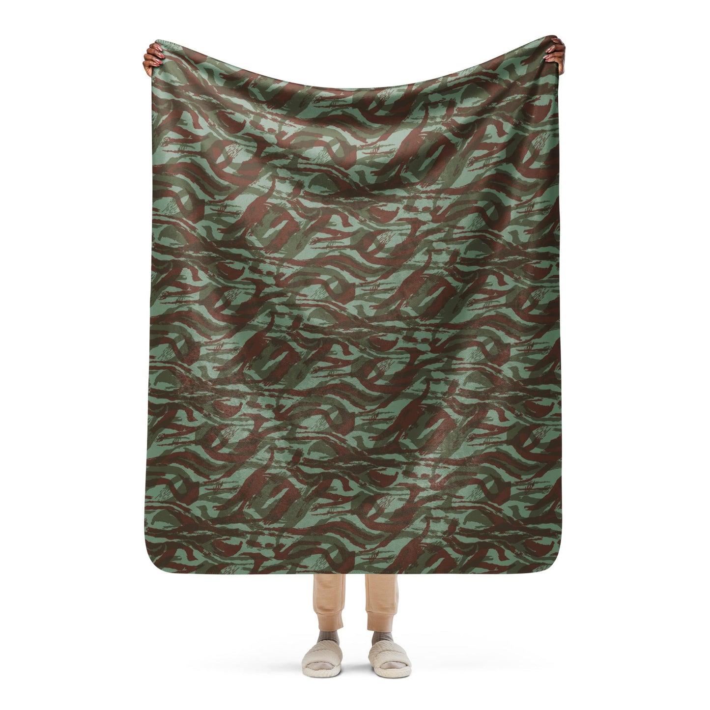 French Lizard Foreign Legion CAMO Sherpa blanket - 50″×60″ - Blankets