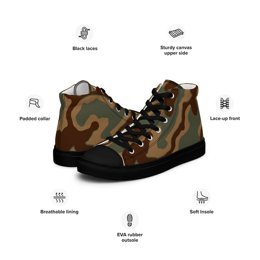 German Ambush Normandy Tank CAMO Mens high top canvas shoes - High Top Canvas Shoes