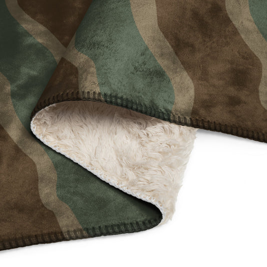 German Ambush Three Stripe Tank CAMO Sherpa blanket - Blankets