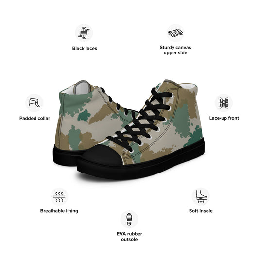 German Flachentarn Blumentarn CAMO Mens high top canvas shoes - High Top Canvas Shoes