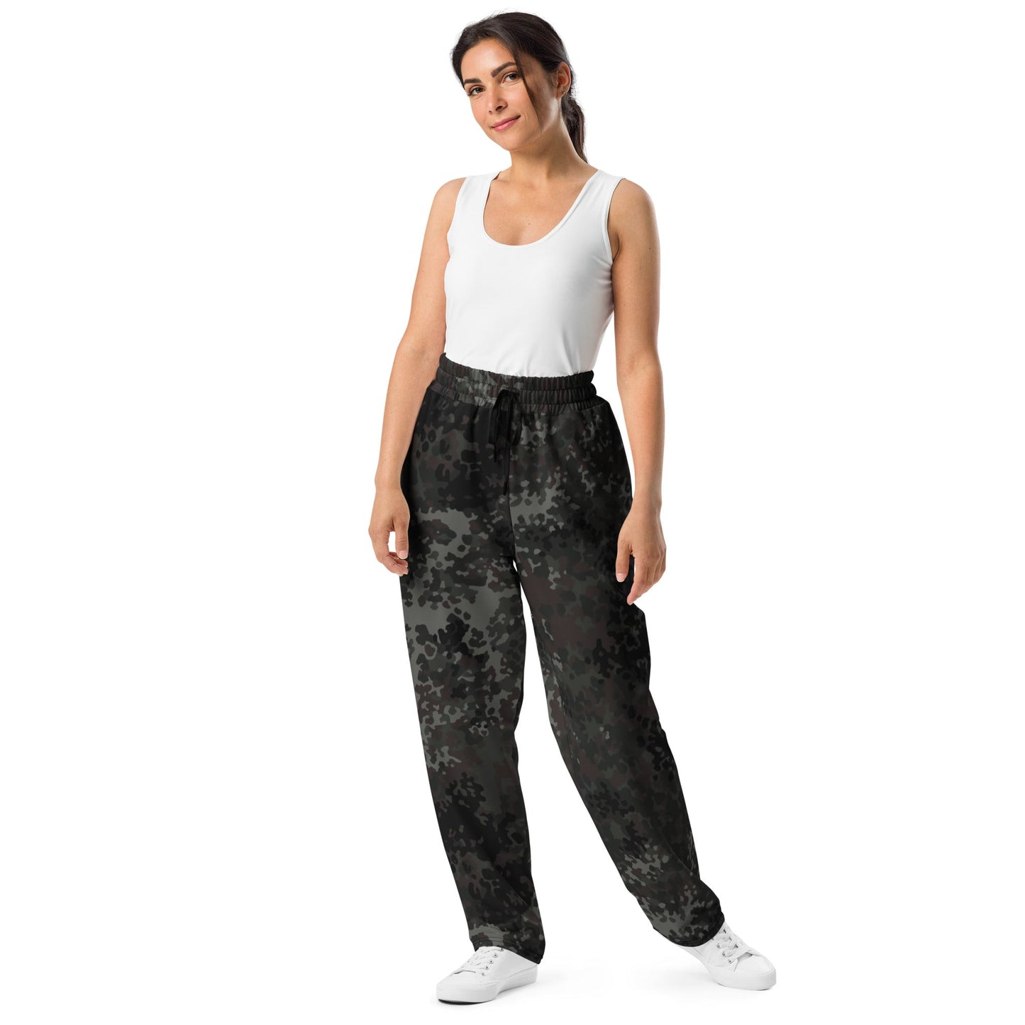 German Flecktarn Black CAMO Wide-leg joggers - Joggers