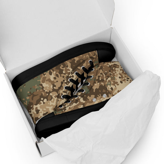 German Flecktarn Desert CAMO Mens High-Top Canvas Shoes