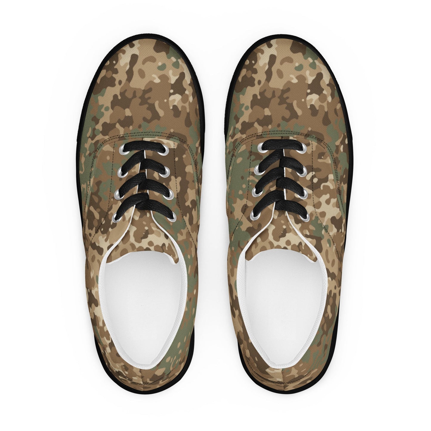 German Flecktarn Desert CAMO Mens Lace-Up Canvas Shoes - Lace-up