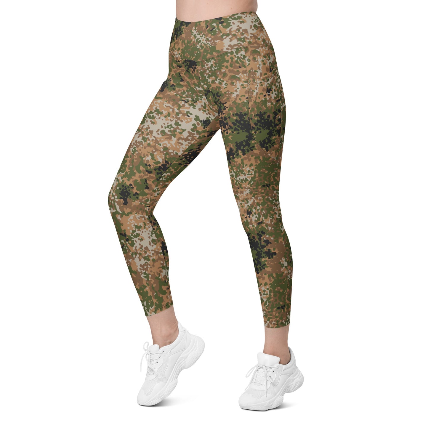 German Flecktarn Multi-terrain CAMO Womens Leggings with Pockets