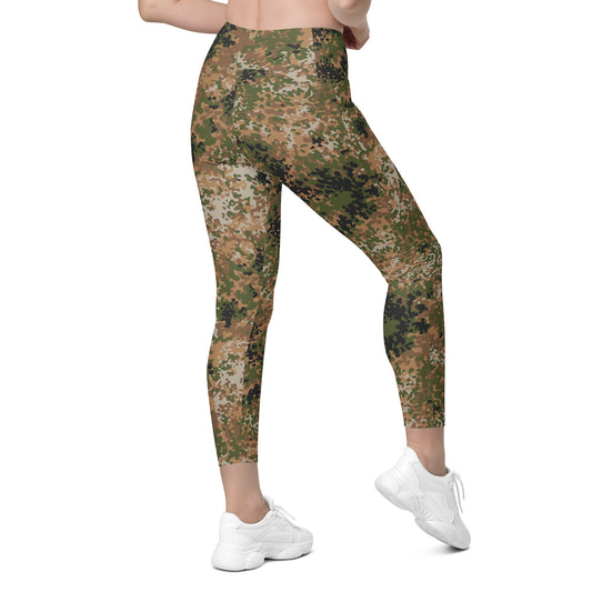 German Flecktarn Multi-terrain CAMO Womens Leggings with Pockets
