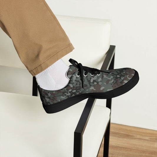 German Flecktarn Night Ops CAMO Mens Lace-Up Canvas Shoes - Lace-up