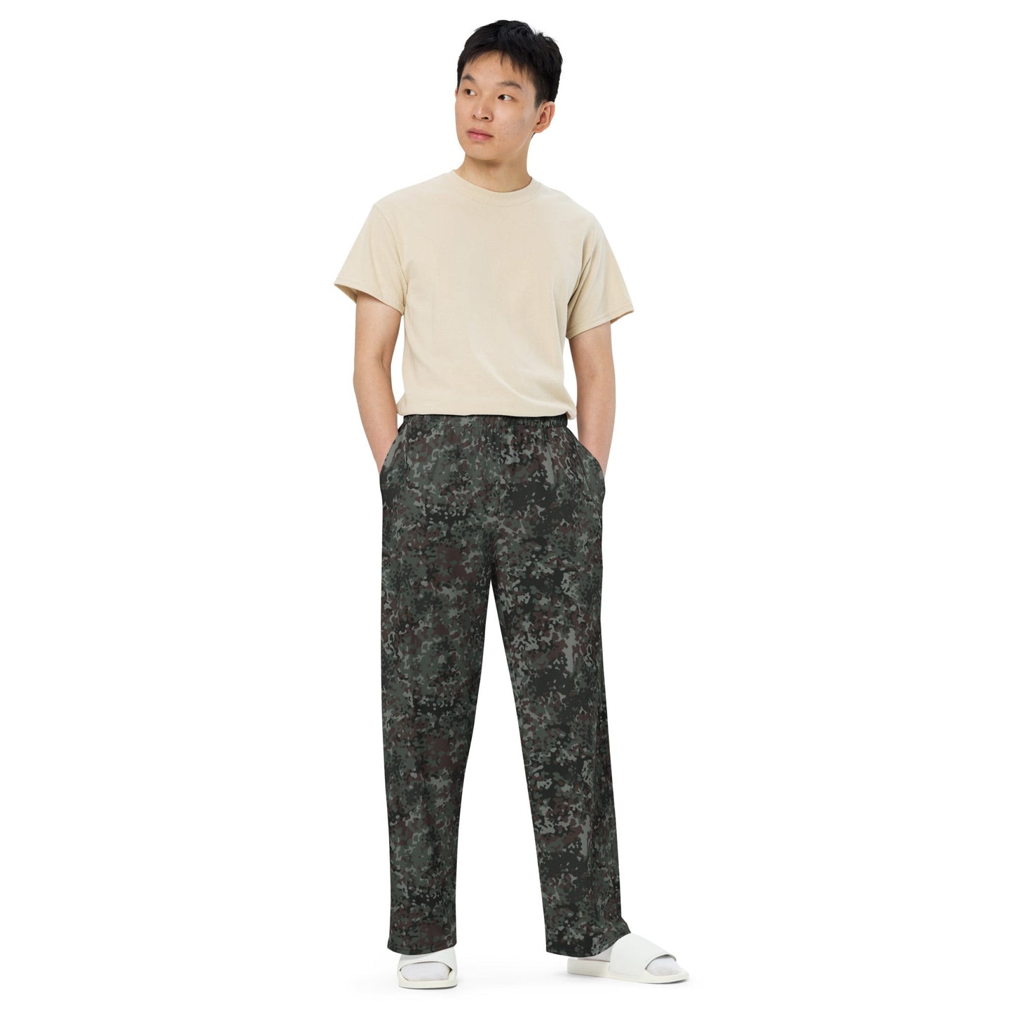 German Flecktarn Night Ops CAMO Unisex Wide-Leg Leisure Pants