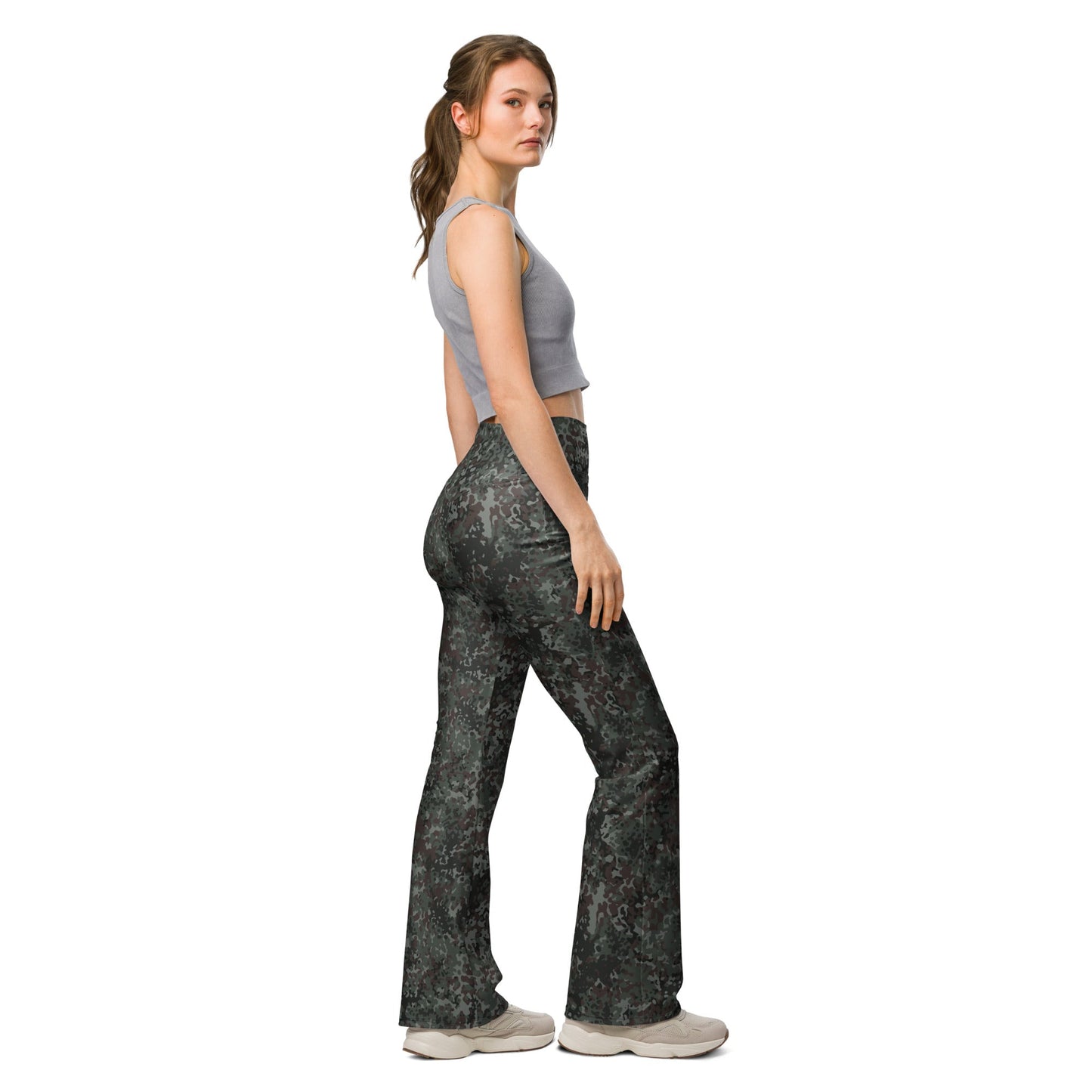 German Flecktarn Night Ops CAMO Womens Flare Leggings