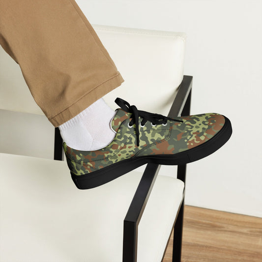 German Flecktarn Spring CAMO Mens Lace-Up Canvas Shoes - Lace-up