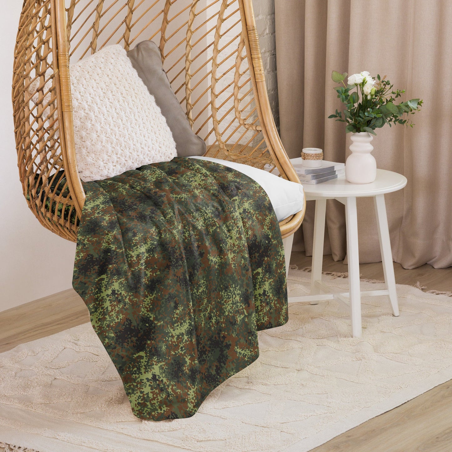German Flecktarn Spring CAMO Sherpa Blanket