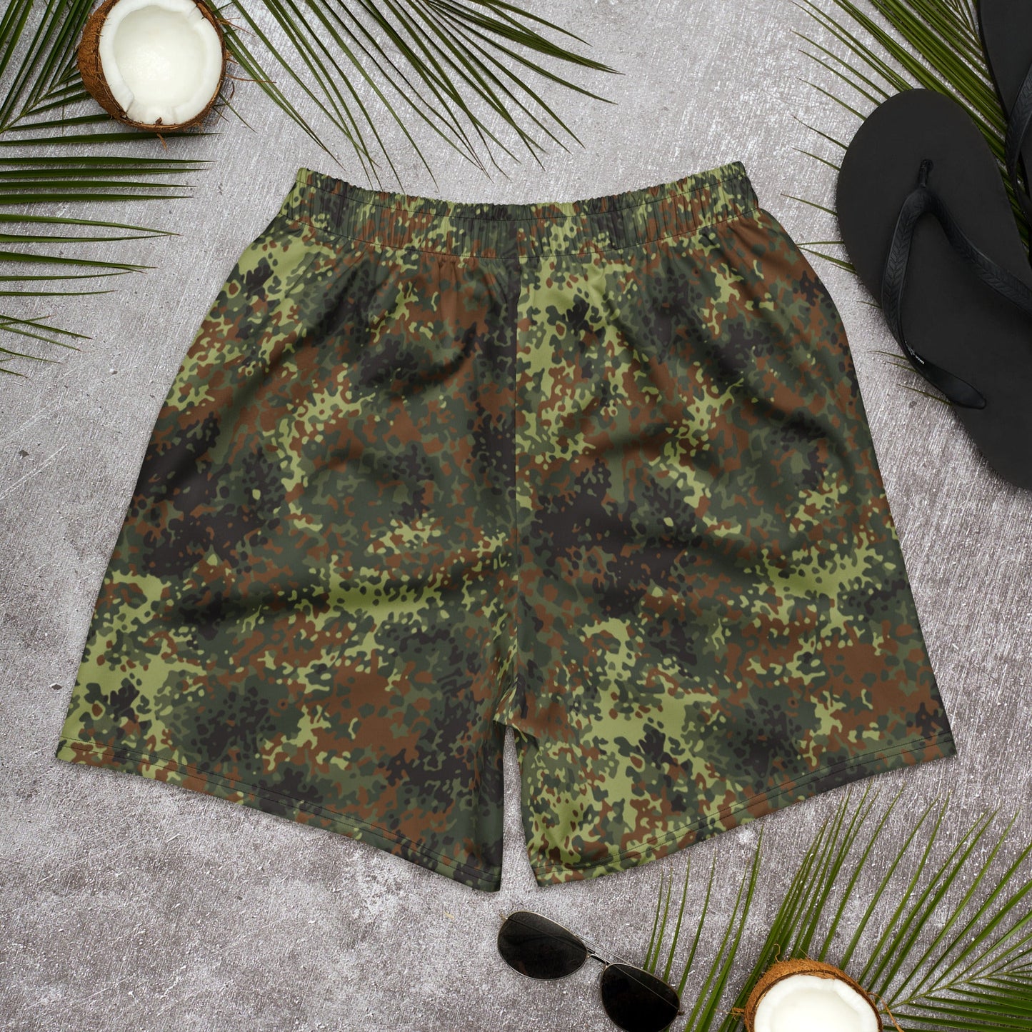 German Flecktarn Spring CAMO Unisex Athletic Long Shorts