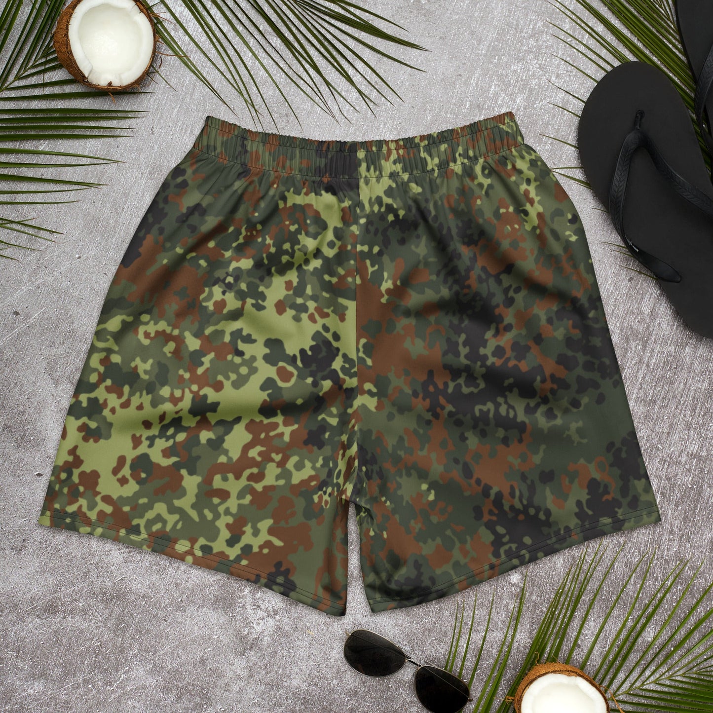 German Flecktarn Spring CAMO Unisex Athletic Long Shorts