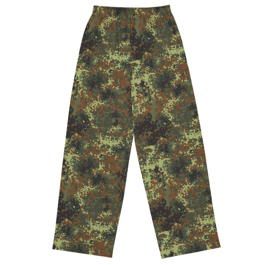 German Flecktarn Spring CAMO Unisex Wide-Leg Leisure Pants